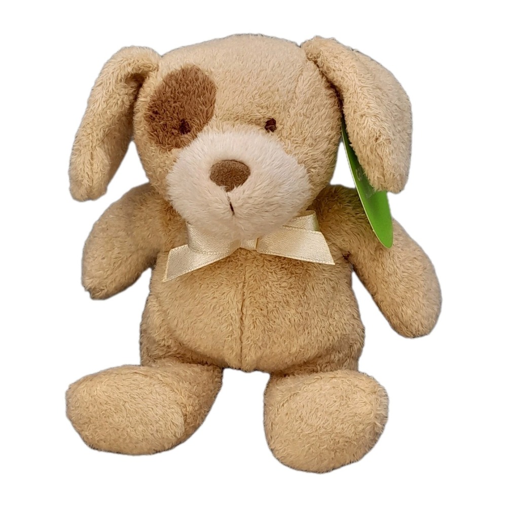 Carter's Puppy Dog Plush 6" Tan Brown Spot Patch Beanbag #49309 Stuffed Animal